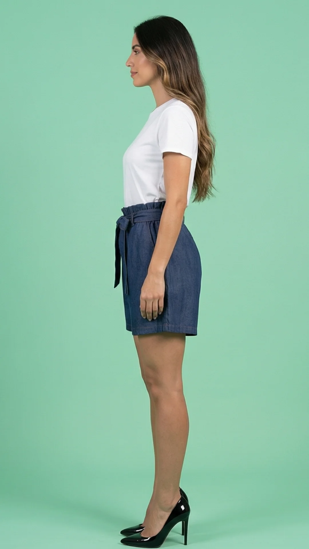 Short con Pretina Ajustable y Tirantes en Denim Azul – Short Cómodo y Elegante - imagen 2
