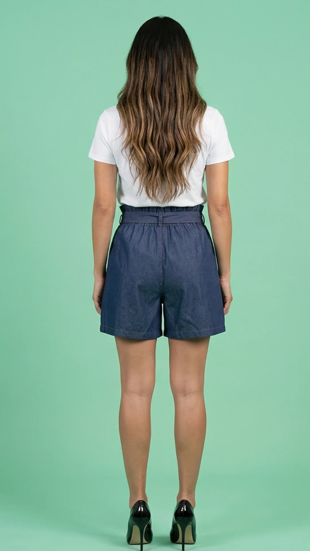 Short con Pretina Ajustable y Tirantes en Denim Azul – Short Cómodo y Elegante - imagen 3