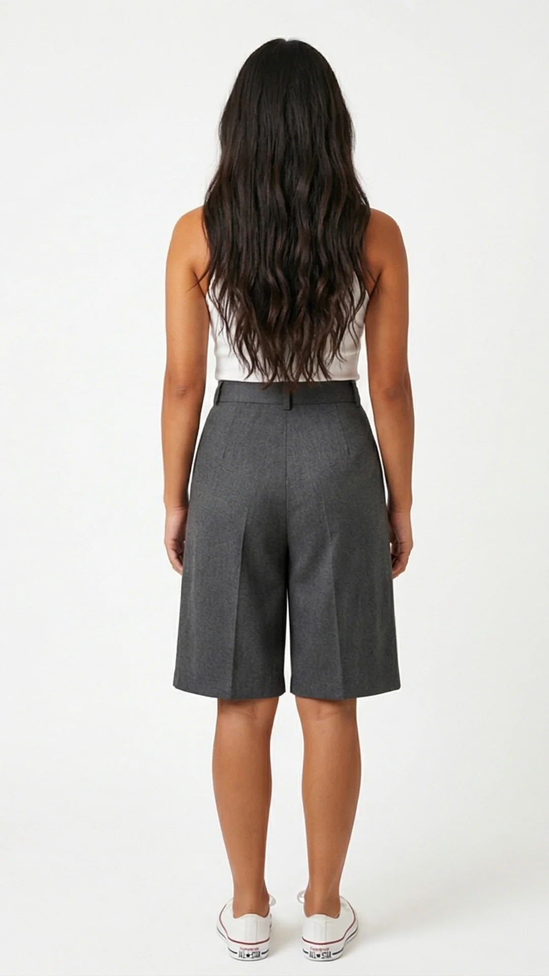 Bermuda Elegante en Michigan Gris – Bermuda Formal para Mujer - imagen 3