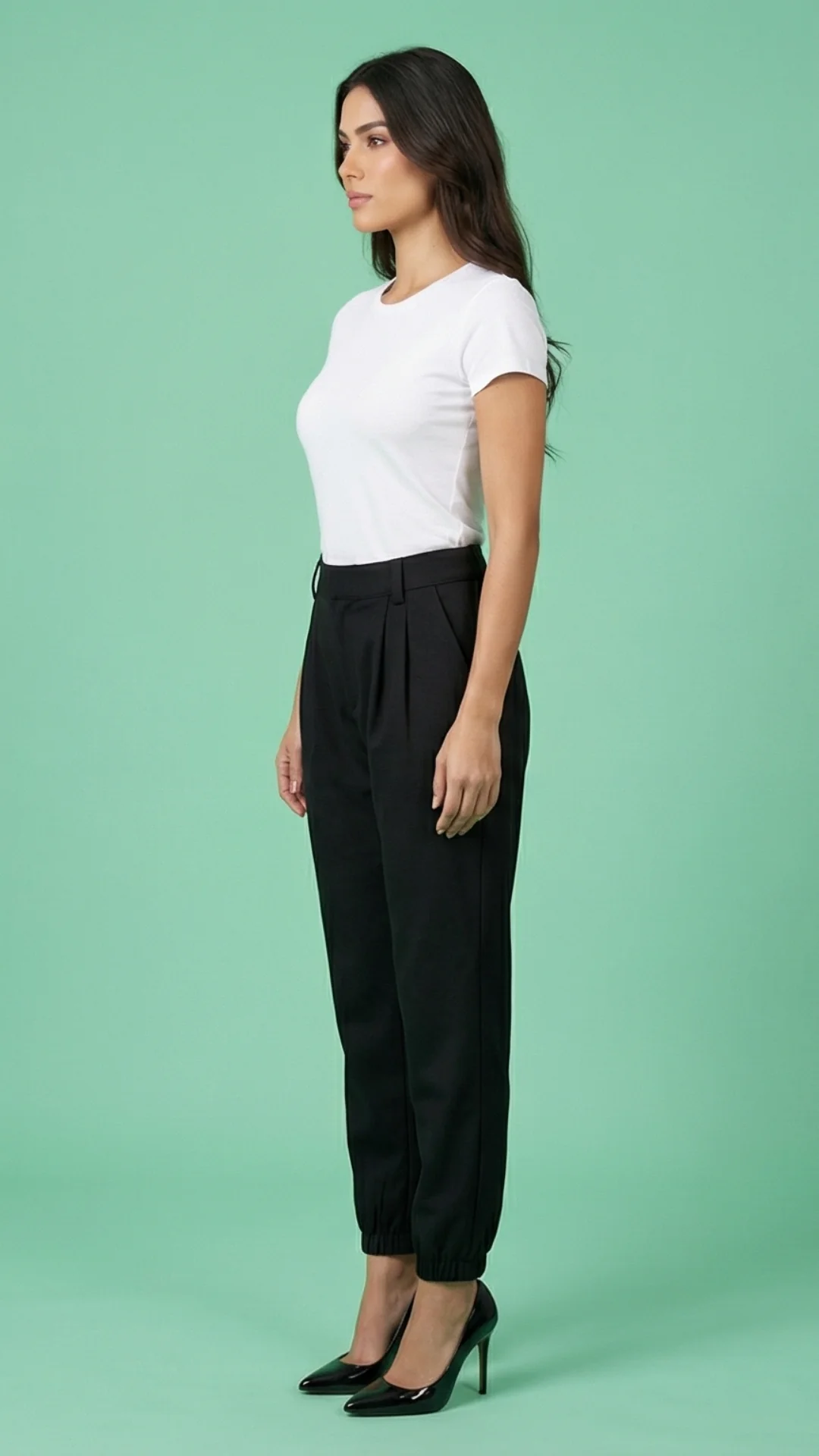Jogger Elegante con Pinzas en Denim – Pantalón Casual Chic para Mujer - imagen 2