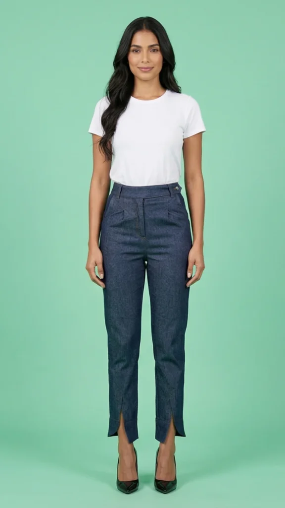 Jogger Elegante en Denim Semiligero – Pantalón Casual Chic Índigo