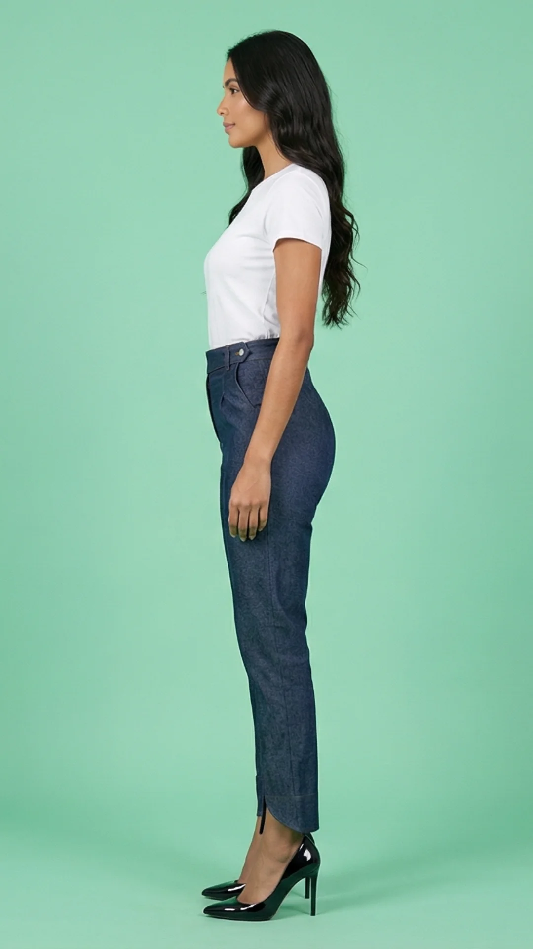 Jogger Elegante en Denim Semiligero – Pantalón Casual Chic Índigo - imagen 2