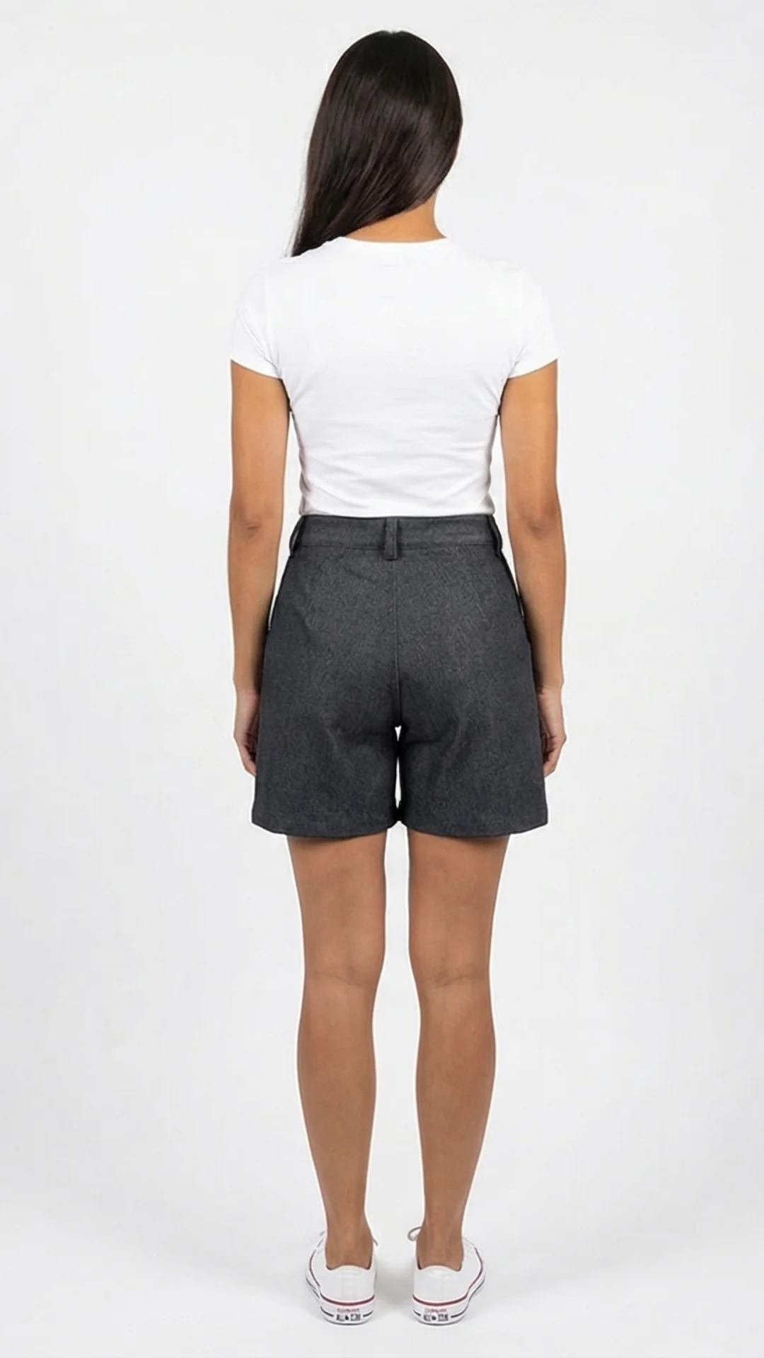 Short Corto Clásico con Pinzas en Denim Rígido – Short Estilizado - imagen 3