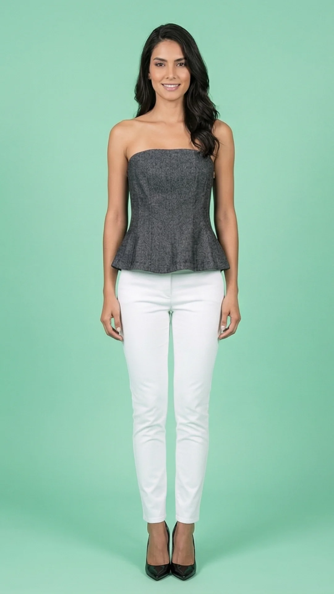 Top Strapless en Denim Sal y Pimienta – Top Elegante 100% Algodón